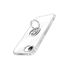 iPhone 16e 用 ケース クリア リング付き いphone16e カバー 透明 おしゃれ OURJOY スマホケース メッキ加工 ソフトケース 耐衝撃 軽量 薄型 ストラップホール付き スタンド機能 車載ホルダー対応 アイフォン 16e 携帯ケース 1