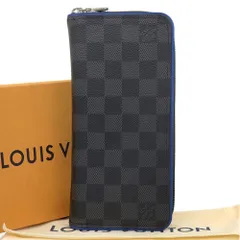 【本物保証】 箱・布袋付 超美品 ルイヴィトン LOUIS VUITTON ダミエ グラフィット ジッピーウォレット ヴェルティカル 長財布 緑青 N64436