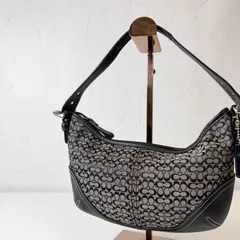 ✨Cランク　COACH　ワンショルダーバッグ　ハンドバッグ　肩掛け　アクセサリーポーチ　レザー　ブラック　6351　「29EL」