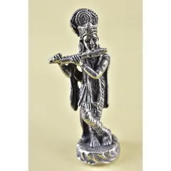 クリシュナ 神　置物　金属製　高さ約40cm　仏像 送料無料 ヴィシュヌ クリシュナ ブラフマー 仏像 立像 重厚な