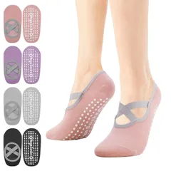 【迅速発送】girldate ヨガソックス 4足セット ピラティス 靴下 レディース 滑り止め 通気性 耐久性 防臭 スポーツソックス ヨガ バレエ 体操 ダンス （フリーサイズ）