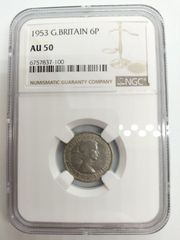 NGC鑑定 MS64 1953 イギリス エリザベス2世 戴冠記念 クラウン貨
