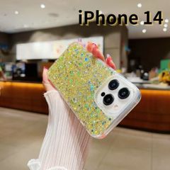 【SHOPS W】iPhone14 スマホケース 金 キラキラ ラインストーン おしゃれ かわいい E035