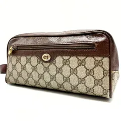 ?格安? GUCCI グッチ セカンドバッグ クラッチバッグ ハンドバッグ 小物入れ GGスプリーム インターロッキング ゴールド金具 ロゴ型押し PVCレザー ユニセックス レディース メンズ ベージュ 肌色 ブラウン 茶色