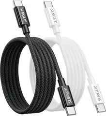 【2本×2セット】SUNGUY Type C to Type C ケーブル 【1m+1m PD対応 60W急速充電】 USB-C & USB-C ケーブル データ転送 高耐久性のナイロン編み 断線防止 iPhone15 / 15Proシリーズ 充電ケーブル