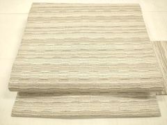 麻絽 名古屋帯 無地 生成色 単衣〜盛夏に【新品、未使用】（少しだけ難