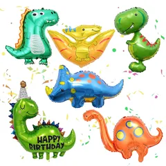 【新着商品】６体 セット可愛い 誕生日 風船 飾り付け バルーン ハッピーバースデー 装飾 恐竜 デコレーション 男の子 パーティーグッズ