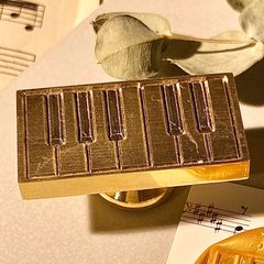 シーリングスタンプ　ヘッド　ピアノ　長方形　鍵盤　音楽　楽器　楽譜