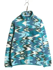 【お得なクーポン配布中!】 パタゴニア 総柄 ライトウェイト シンチラ スナップT レディース M 古着 17年製 フリース プルオーバー ジャケット ブルゾン マルチカラー