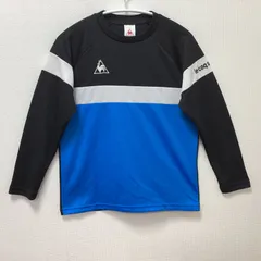 古着　le coq sportif　ルコックスポルティフ　長袖Tシャツ　キッズ140サイズ　クルーネック　ドライ　ブラック　黒　ブルー　青　スポーツウェア　スポーツブランド