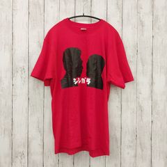 ☆ ブランド不明 ☆ シシガシラ シルエット プリントTシャツ レッド L