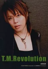 【中古】生写真(男性) T.M.Revolution/西川貴教/バストアップ・衣装黒・ネックレス・顔傾げ・口開け・背景茶色/CDでーた/公式ブロマイド