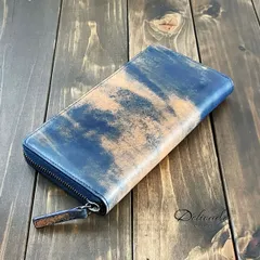 ★極美品★新進工房 バタール シェルコードバン マーブル ロカド社 ネイビー ☆極美品☆新進工房 バタール シェルコードバン マーブル ロカド