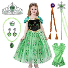 新品 [JIEAIRUI] アナと雪の女王風 ドレス 子供 エルサ風 コスプレ 衣装 プリンセス ドレス コスチューム キッズ ワンピース 仮装 ハロウィン コスプレ 女の子 誕生日ギフト クリスマスサプライズ ステージ パーティー 小物付き