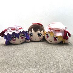 東方Project メガジャンボ寝そべりぬいぐるみ 博麗霊夢 フランドール・スカーレット レミリア・スカーレット タグ付き 全長約40cm 3体セット　●