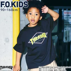 【2025春夏新作】 スラッシャー THRASHER エフオーキッズ F.O.KIDS Tシャツ 半袖 男の子 女の子  春 夏 秋  90 100 110 120 130 140 150 160cm R207295　黒　ブラック