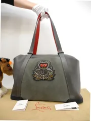 クリスチャンルブタン トートバッグ バックデイモン レザー灰 メンズショルダー@ 2のサムネイル