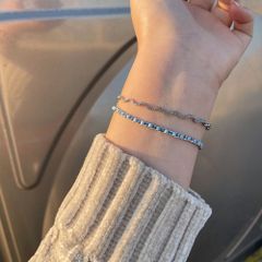 ステンレスブレスレット　アクセサリー　金属アレルギー対応　INS　デザイン　18Kコーティング