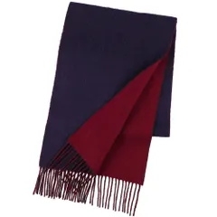 [Elensia] エレンシア カシミヤブレンド リバーシブル マフラー レディース メンズ UVカット98%以上 チェック 30×186cm 160g 全13色 ネイビー ボルドー [ネイビーボルドー]