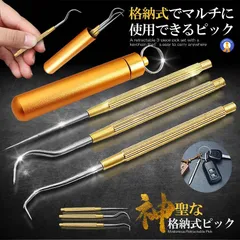 格納式 ピック セット ステンレス 爪楊枝 ケース 3種類 つまようじ 携帯 キーホルダー GOLDSET ネコポス