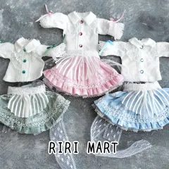 オビツ11　長袖シャツ+スカート+レースエプロン　ねんどろいどどーる　コスプレ　ドレス