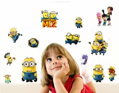 Minionsミニオン　ティム　フィル　カール　 DESPOCABLE ME2 ウォールステッカー 25*34cm１３体セット