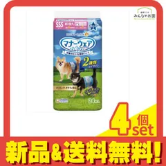マナーウェア 男の子用 SSSサイズ 超小型犬用 青チェック・紺チェック 24枚入 4個セット まとめ売り