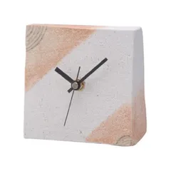 ヤマ庄陶器 信楽焼 置時計 クッキー Stoki-1 (ベージュ 11.5×5.5×高)