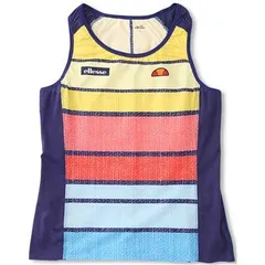 【新品】ellesse(エレッセ) レディース ウィメンズ スリーフレスツアークルー テニスウェア ノースリーブシャツ アクティブウェア UVケア ドライ ストレッチ　ブルーリボン EW08101-BR