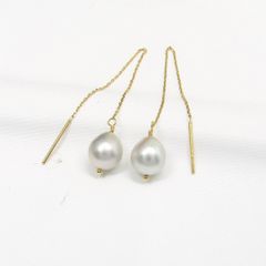 K18！淡水パールアメリカンピアス