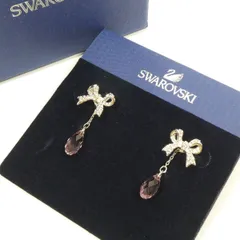 スワロフスキー リボンピアス 箱付き SWAROVSKI