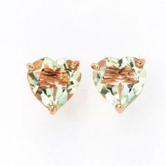 グリーンアメジスト Gros Bijou ハートピアス  グリーンアメジストピアス  スタッドピアス