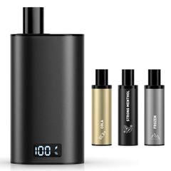 電子タバコ べイプ ポッド交換式 3風味セット ポッド3個付き 15000回吸引可能 LEDディスプレイ搭載 爆煙 使い捨てカートリッジ 充電可能 持ち運び シーシャvape 水蒸気タバコ ニコチンなし タールなし 禁煙 マットブラック