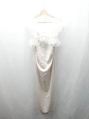 ◇ ◎●未使用● Chico バックスリット　結婚式 ノースリーブ ロング丈 ワンピース サイズF ベージュ系 レディース E  【1506190015897】