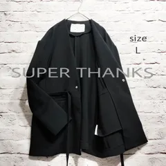 【美品】SUPER THANKS ノーカラー ドローストリングジャケットのサムネイル