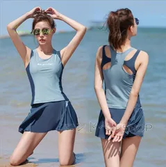 フィットネス水着 レディース ビキニ水着 体型カバー セパレート 高校生 スポーツ水着 スカート スイムウェア 海水浴 潜水 上下セット タンキニ ビーチ 可愛い  vii3v154082