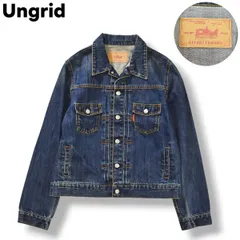 【美品】 アングリッド Ungrid 2nd セカンド レプリカ デニム ジャケット Gジャン トラッカー ブルゾン  ボタン 歪み加工 ロゴタブ M インディゴ レディース ♪