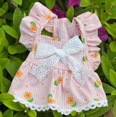 犬 犬服 夏用 薄手　ワンピーススカートお花リボン可愛いオシャレ上品