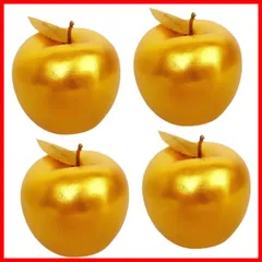 【特価商品】金色 林檎 リンゴ リンゴ ゴールド 金 置物 シミュレーションりんご ゴールドアップル シミュレートされた黄金のリンゴ クリスマスの黄金のリンゴ 4個 ウェディングパーティーの装 Yardenfun