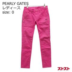 プロフPEARLY GATESゴルフパンツグレー/パーリーゲイツピンク サイズ0