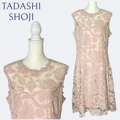 新品◆TADASHI SHOJIタダシショージ 上品パステルピンクお花刺繍の総レースフレアドレス ワンピース 4L-5L