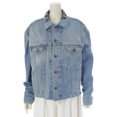 BALENCIAGA - BALENCIAGA(バレンシアガ) Gジャン サイズ34美品  - 641545TDW21 ライトブルー×白 バックロゴ BALENCIAGA - BALENCIAGA(バレンシアガ) Gジャン サイズ34美品