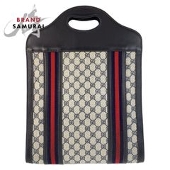 美品 GUCCI グッチ シェリーライン ネイビー グレー GGスプリーム  