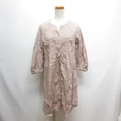 アースミュージック&エコロジー EARTH MUSIC & ECOLOGY リバティプリント 七分袖 シャツ ワンピース M ピンク系 花柄 コットン