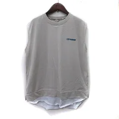 コンバース CONVERSE Tシャツ カットソー ノースリーブ フェイクレイヤード 刺繍 L ベージュ グレー /YIのサムネイル