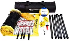 Amazonベーシック バレーボール・バドミントン用具セット 屋外用 Amazon.com : Amazon Basics Outdoor Volleyball and Badminton