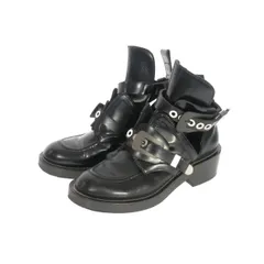 BALENCIAGA フリンジ付きアンクルブーツ 希少【Balenciaga】スクエアトゥカーフスキンアンクルブーツ
