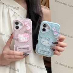 スマホケース　キティちゃん　リボン　スマホスタンド付き　iPhone対応　アイフォンケース　iPhone16pro/16promax/15/14/13　可愛いケース　海外限定　新品未使用　2カラー選択可能