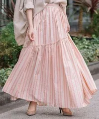 Munichミューニック80sシアサッカーストライプ　ティアードスカートMN211S48