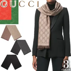 グッチ GUCCI マフラー スカーフ ストール メンズ レディース GG柄 リバーシブル ウール ブランド プレゼント 黒 ブラック グレー GG jacquard pattern knitted scarf 133483 3G200